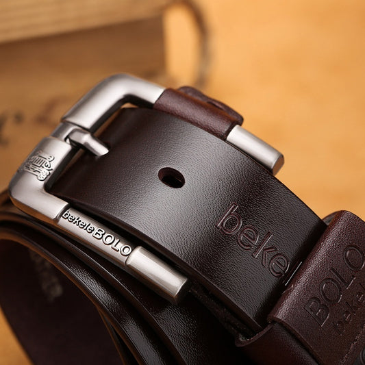 Premium Leather Belt for Men | Alloy Pin Buckle, Available in Black & Brown