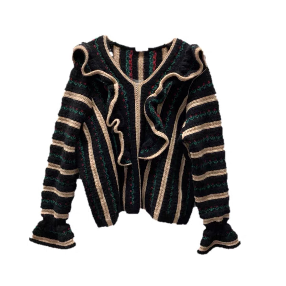 Stylish Knitted Cardigan | Printed Design &amp; Cozy Fit – One Size