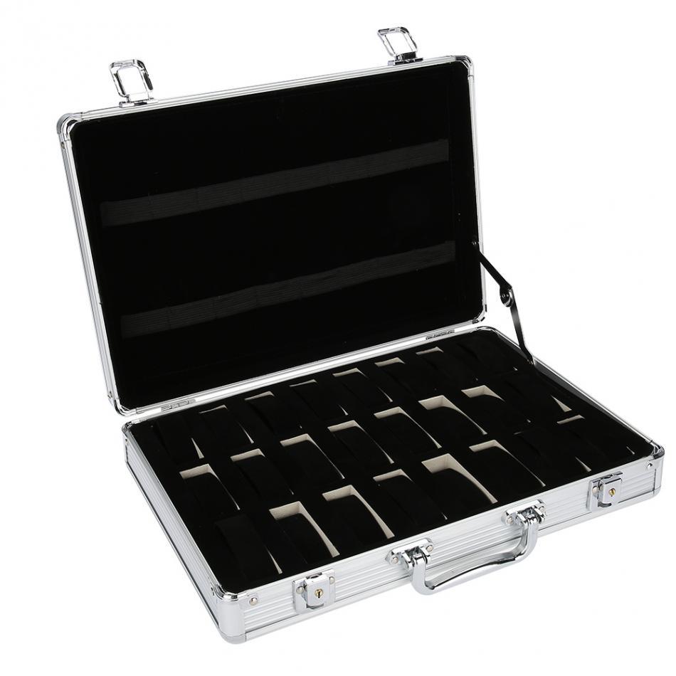 24-Slot Aluminum Alloy Watch Storage & Display Box