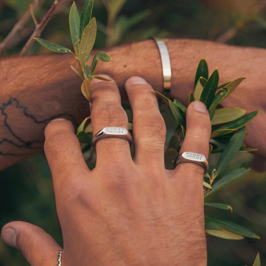 Stylish Engraved Simple Stainless Steel Ring